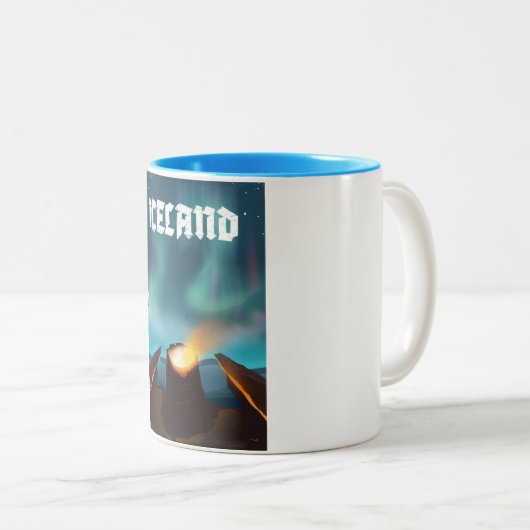 Island auroris borealis Reiseposter Zweifarbige Tasse (VorderseiteRechts)