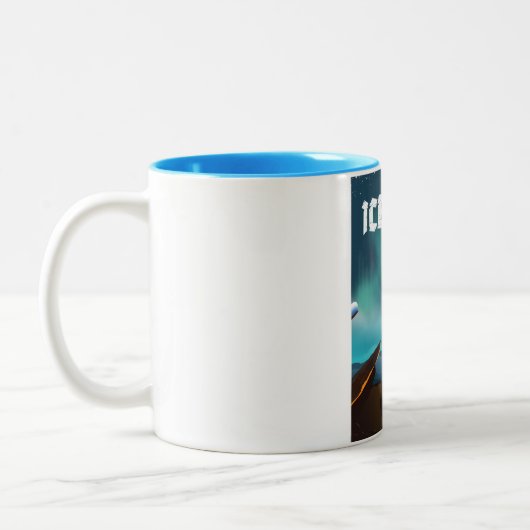 Island auroris borealis Reiseposter Zweifarbige Tasse (Links)