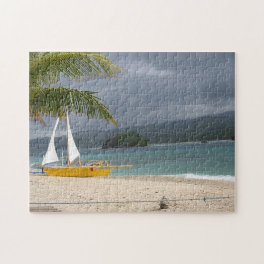 Island Beach Boat Paradise Jigsaw Puzzle (Horizontal)