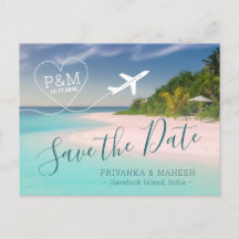 Island Beach Hochzeitsflugzeug Save the Date