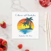 Island Beach Palm Tree Tropical Wedding oder Party Serviette (Beispiel)