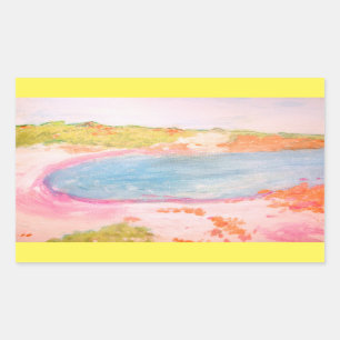 Island Beach Rechteckiger Aufkleber
