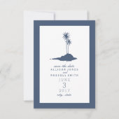 Island Beach Wedding Save the Date - Dunkelblau (Vorderseite)