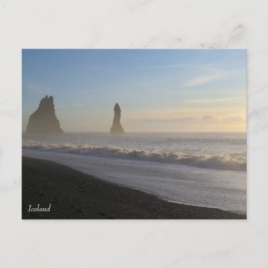 Island Black Sand Beach Postkarte (Vorderseite)