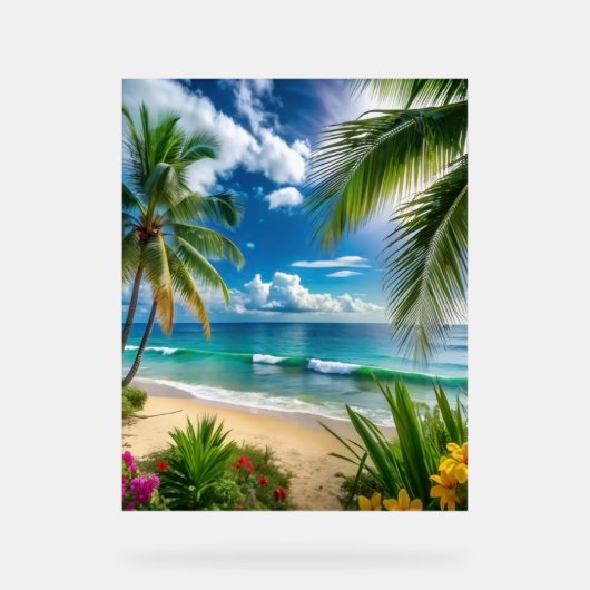 “Island Bloom Horizon” Acrylschild (Vorderseite)