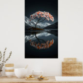 Island Bloom: Serene High-Contrast Landscape Poster (Küche)