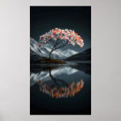 Island Bloom: Serene High-Contrast Landscape Poster (Vorne)