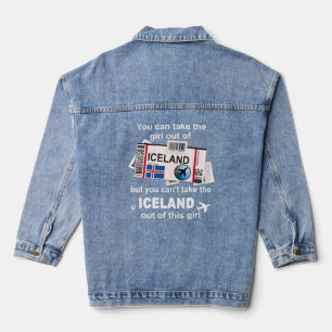 Island Boarding Pass Island Girl Island Jeansjacke