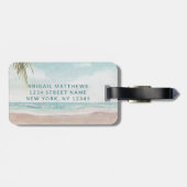 Island Breeze Beach Custom Honeymoon Reiseland Mrs Gepäckanhänger (Rückseite horizontal)