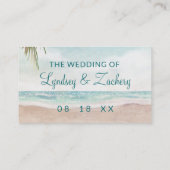 Island Breeze Beach Seating Wedding Tischnummer Platzkarte (Rückseite)