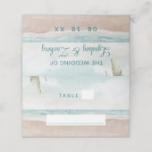 Island Breeze Beach Seating Wedding Tischnummer Platzkarte (Außenseite Aufgefaltet)