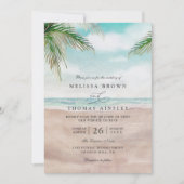 Island Breeze Gemalte Strand-QR-Code-Hochzeit Einladung (Vorderseite)