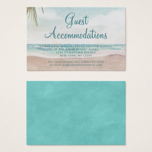 Island Breeze Guest Accommodation Insert Card (Vorne & Hinten)