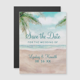 Island Breeze Painted Beach Hochzeit Save the Date Magneteinladung