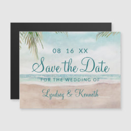 Island Breeze Painted Beach Hochzeit Save the Date Magnetkarte
