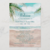 Island Breeze Painted Beach Scene Hochzeitsfeier Programm (Vorderseite)