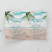 Island Breeze Painted Beach Scene Hochzeitsfeier Programm (Innenseite)