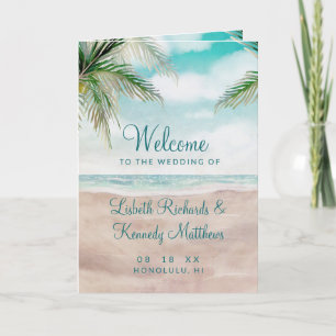 Island Breeze Painted Beach Scene Hochzeitsfeier Programm