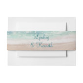 Island Breeze Painted Beach Scene Wedding Monogram Einladungsbanderole (Vorderseite Beispiel)