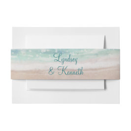 Island Breeze Painted Beach Scene Wedding Monogram Einladungsbanderole