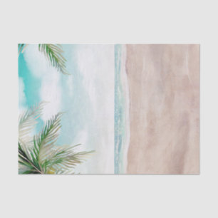Island Breeze Painted Beach Scene Wedding Seidenpapier