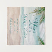 Island Breeze Painted Beach Szene Hochzeit Willkom Wandteppich (Vorderseite (Horizontal))