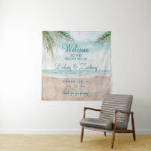 Island Breeze Painted Beach Szene Hochzeit Willkom Wandteppich (Beispiel)