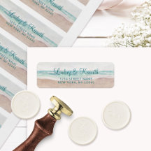 Island Breeze Painted Beach Wedding Rücksendeadres