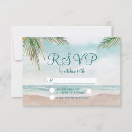 Island Breeze Painted Beach Wedding UAWG Response RSVP Karte