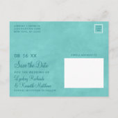 Island Breeze Sandy Beach Szene Save the Date Ankündigungspostkarte (Rückseite)