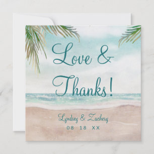 Island Breeze Strandhochzeit Liebe und Dankeschön  Dankeskarte