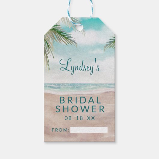 Island Breeze Tropical Beach Bridal Display Dusche Geschenkanhänger (Vorderseite)