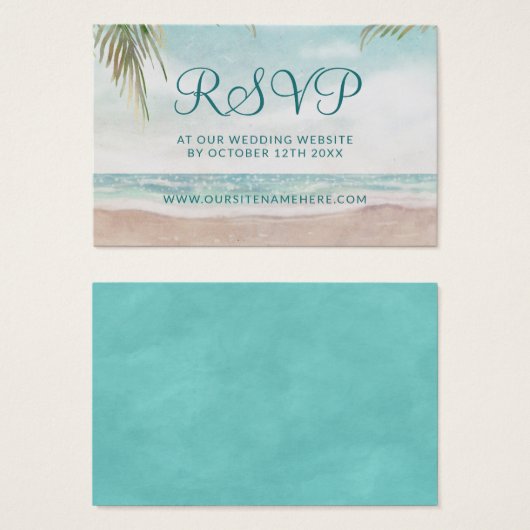 Island Breeze Wedding Website UAWG Insert Cards (Vorne & Hinten)