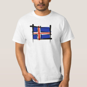 Island-Bürsten-Flagge T-Shirt