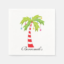 Island Christmas Palm Tree Cocktail Napkin Serviette