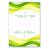 Island Citrus Green and Yellow Placecards Tischnummer (Vorderseite)