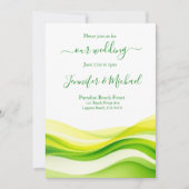 Island Citrus Green and Yellow Wedding-All In One Einladung (Vorderseite)