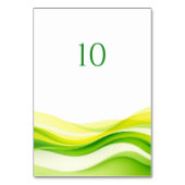 Island Citrus Green and Yellow Wedding Tischnummer (Vorderseite)