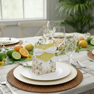 Island Citrus & Peach Roses Gartenhochzeit Geschenkschachtel