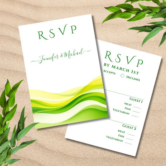 Island Citrus Wedding Meal options RSVP Karte