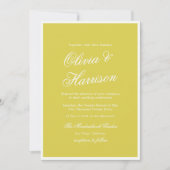 Island Citrus Yellow Elegant Script Wedding Script Einladung (Vorderseite)