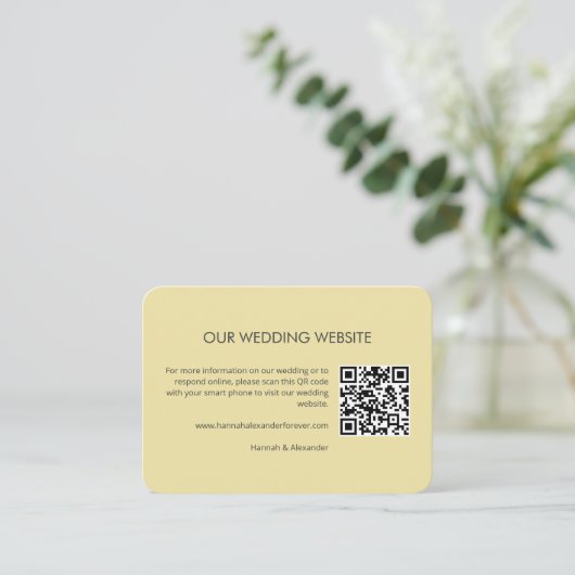 Island Citrus Yellow Wedding Details Card Begleitkarte (Stehend Vorderseite)