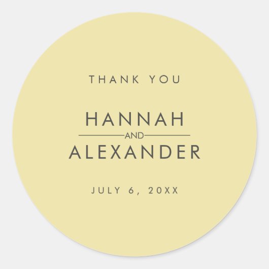 Island Citrus Yellow Wedding Favor Stickers (Vorderseite)