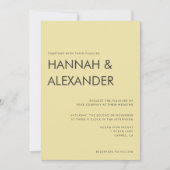 Island Citrus Yellow Wedding Invitation Einladung (Vorderseite)