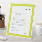 Island Citrus yellow wedding menu Pedestal Sign Sockelschild (In Situ)