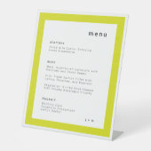 Island Citrus yellow wedding menu Pedestal Sign Sockelschild (Vorderseite)