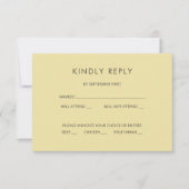 Island Citrus Yellow Wedding RSVP Card Einladung (Vorderseite)