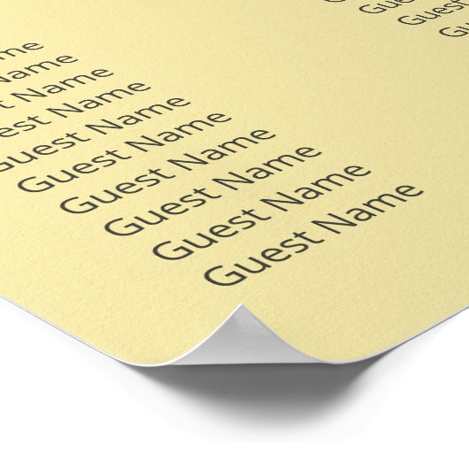 Island Citrus Yellow Wedding Seating Chart Poster (Ecke)