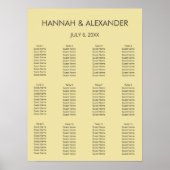 Island Citrus Yellow Wedding Seating Chart Poster (Vorne)