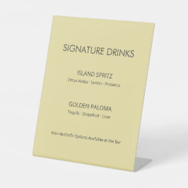 Island Citrus Yellow Wedding Signature Drinks Sign Sockelschild